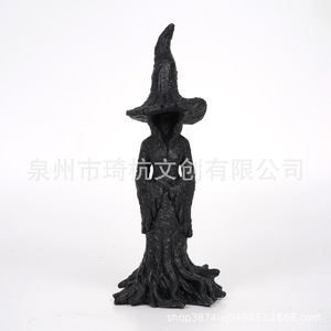 Estatua de Bruja de Resina, Decoración de Halloween, Hombre Árbol con Capa, Adorno Interior para la Sala de Estar, Decoración del Hogar QH 250744 - Product Image 4