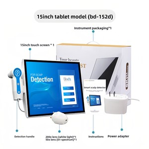 เครื่องสแกนหนังศีรษะแบบเลนส์คู่ 50X ทริปเปิลสเปกตรัม 200X แสงธรรมชาติ HD อุปกรณ์สังเกตการณ์รูขุมขน - Product Image 4