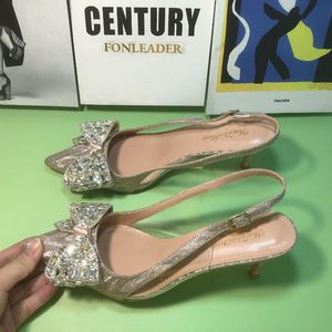 6CM/8CM/10CM New Model Zapatos De Mujer Slingback Rhinestone <b>Closed</b> <b>Toe</b> Stiletto <b>Heels</b> for Women Ladies Pumps - Product Image 6