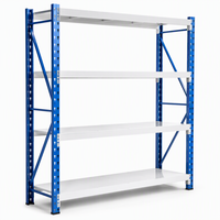 Étagère de stockage métallique à longue portée pour entrepôt, 3 niveaux, pour centre logistique, réglable, jaune et noir, charge moyenne