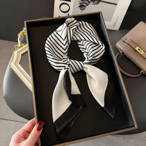 Sciarpa di seta moda quotidiana donna primavera autunno sciarpa marmitta fascia per capelli - Product Image 1