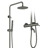Ensemble de douche mural moderne à poignée unique avec effet pluie, en acier inoxydable 304, système de robinetterie de salle de bain multifonction, eau chaude/froide