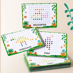 ของเล่นไม้แม่เหล็กไดโนเสาร์ บอร์ดลูกปัดเขาวงกต ฝึกการรับรู้สีและตัวเลข สำหรับเด็กชายหญิง อายุ 3-5 ปี แบบมอนเตสซอรี่ CPC CE - Product Image 4