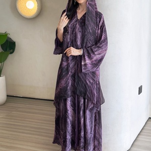 Collection populaire de cardigans imprimés Abaya |   Vêtements de détente luxueux et modestes pour femmes - Robes imprimées avec hijab - Product Image 5
