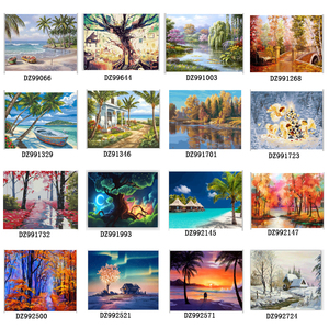 CHENISTORY Serie Alberi Pittura Fai da Te con Numeri Arte Moderna da Parete Dipinto Acrilico Fatto a Mano per Decorazione Casa 40x50cm - Product Image 1