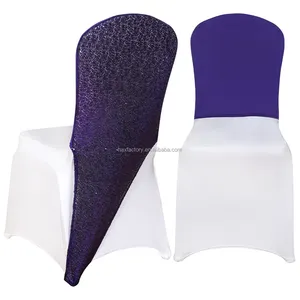 Copricapo per sedia da banchetto con paillettes e Champagne viola fasce/cappuccio/cappello per feste