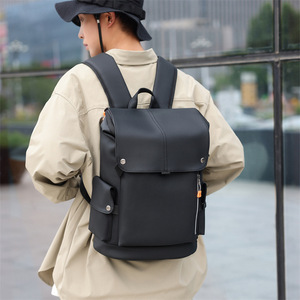 Mochila de gran capacidad para hombre con compartimento para portátil, 20-35L, costuras en contraste de color sólido, verano 2024 - Product Image 3