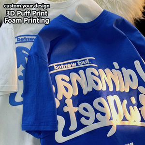 Camiseta de Algodón 100% de Alta Calidad, Personalizada con Estampado, para Hombre, Moda de Verano, Unisex, Cuello Redondo, Manga Regular, Corte Holgado, Estampado Puff - Product Image 2
