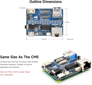 AIsmartlink Waveshare <span class=keywords><strong>Raspberry</strong></span> <span class=keywords><strong>Pi</strong></span> Compute Module 5 <span class=keywords><strong>Nano</strong></span> Base Board (B) - Product Image 4