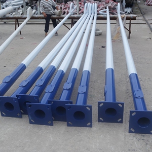 Tùy chỉnh ngoài trời thép mạ kẽm ánh sáng đường phố cực đôi hoặc cánh tay đơn 6M 7M 8M 9M 10m 12m chiều dài" - Product Image 2