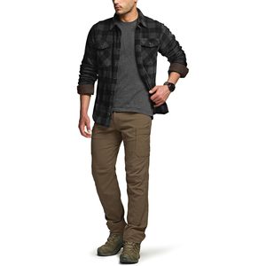 Chemise en polaire à carreaux pour homme, manches longues, épaisse, chaude, décontractée, pour l'extérieur, avec poches - Product Image 4