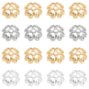 <b>Copper</b> Plated Flower Shape Jewelry Findings For <b>Bracelet</b> Making DIY Accessories Silver Gold Tone 10Pcs - Product Image 5