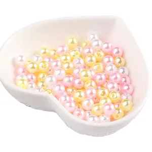 450 g/borsa 14mm rosa giallo colore abs perline di perle di plastica per collana che fanno accessori fatti a mano fai da te fornitore all'ingrosso