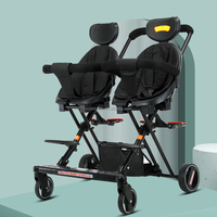 Poussette double haut de gamme pour nouveau-nés, poussette jumeaux 3 en 1 avec siège auto en alliage d'aluminium, best-seller