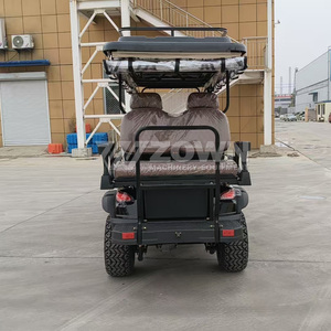 Carrito de golf eléctrico negro de 8 plazas con techo elevado, portaequipajes y cesta de almacenamiento frontal - Product Image 6
