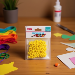 Palline Pom Pom Ilan 0,8 cm Gialle per Decorazioni Artigianali e Progetti Fai-da-Te - Product Image 2
