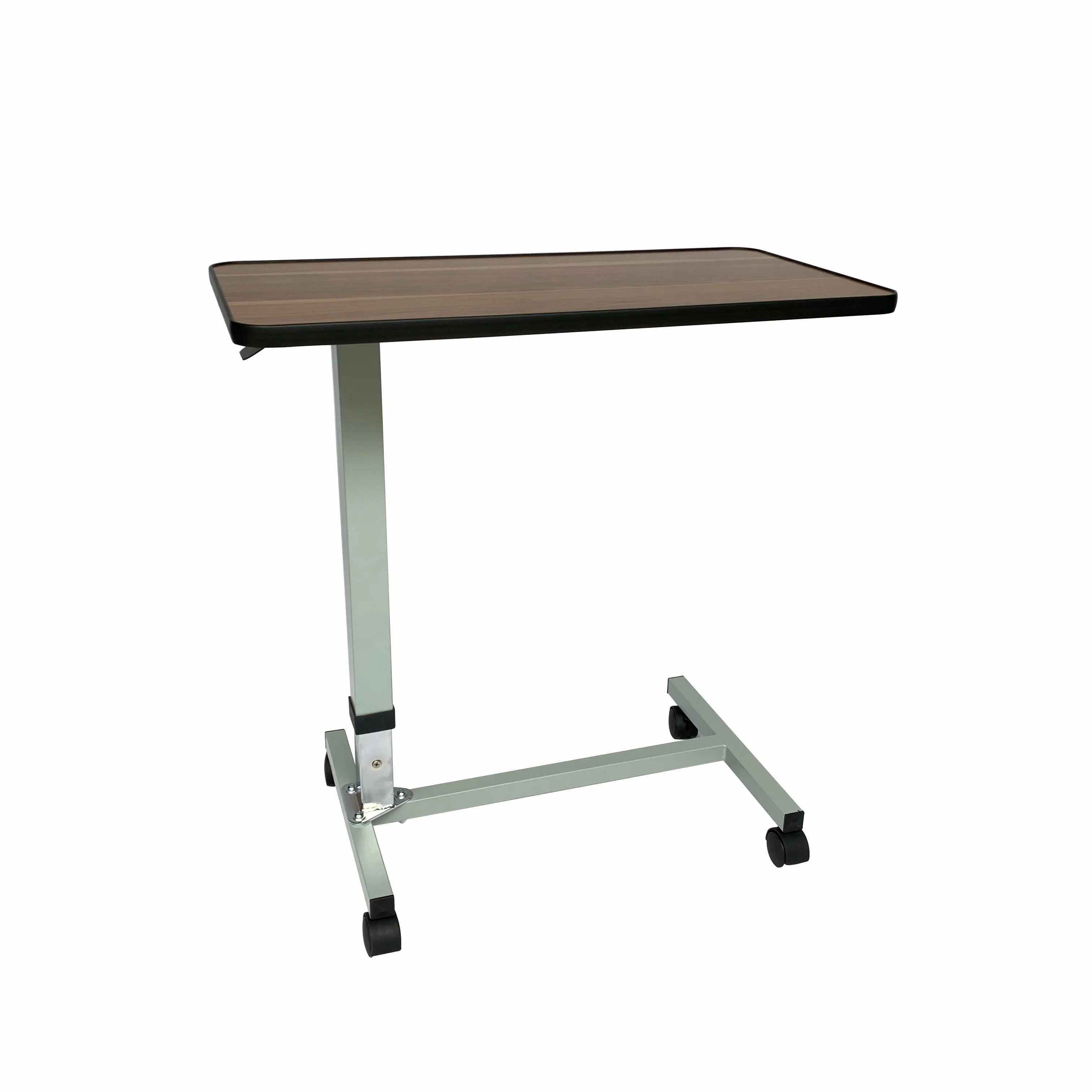 Over Bed Table Side Rolling Table with Lockable Wheels, Medical Portable Notebook Laptop Desk 3 Adjustment Levels, TV Tray Table