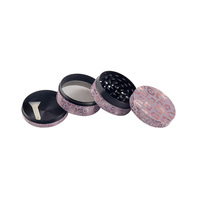 Pink Leopard Blau-Weiß-Porzellan Zinklegierung UV-Druck Smoke Pink Kräutermühle Amoladora
