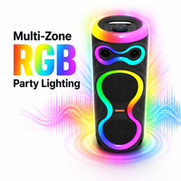 Enceinte Karaoké Portable avec Woofer 4 pouces, Microphone Sans Fil, Tour de Fête Lumineuse RGB, Prise en Charge Carte Mémoire, Idéale pour Événements à Domicile