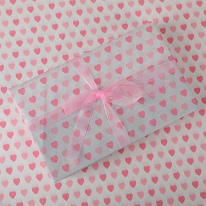 17g <b>tissue</b> <b>paper</b> packaging with pink heart <b>pattern</b> New product available in stock Suitable for clothing flowers packaging - Product Image 1