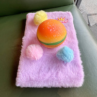 Couverture en peluche A5 carnet de notes mignon dessins de nourriture gâteau en peluche scintillant filles journal intime joli carnet de notes pour filles enfants