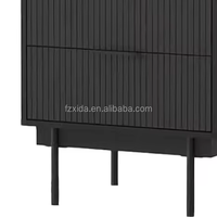 Armoire latérale en bois moderne et contemporaine à 2 tiroirs avec porte rabattable, meuble gain de place pour la maison, le salon et l'entrée de l'hôtel