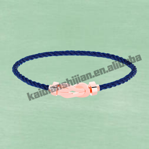 Bracelet à breloques de haute qualité, tendance, grande taille, en argent sterling plaqué or rose avec zircon, cadeau classique pour enfants à l'occasion d'un anniversaire - Product Image 2