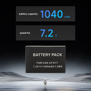Pack de batteries Li-ion rechargeables 1040mAh 7.2V entièrement décodées LPE17 pour accessoires d'appareil photo Canon <span class=keywords><strong>EOS</strong></span> R50 R10 R8 200DII <span class=keywords><strong>800D</strong></span> M5 M6 - Product Image 3