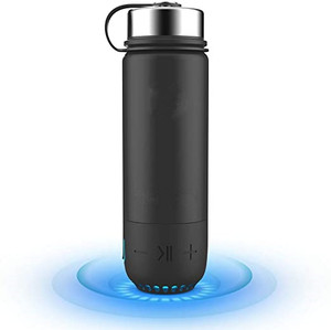 Bouteille d'eau intelligente 3 en 1 en acier inoxydable, ml, fausses lumières, un haut-parleur et des lumières dansantes, 20oz (noir) - Product Image 1