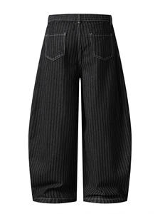 High Quality American High Street Fashion <b>Black</b> Solid Washed Wide Leg Canvas Jeans <b>Men</b> Women <b>Loose</b> <b>Fit</b> Curved Cut Vintage <b>Pants</b> - Product Image 4