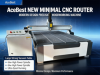 Machine de découpe et de gravure CNC AceBest 1325 avec moteur servo et table à vide unique pour meubles, portes, armoires, MDF et contreplaqué