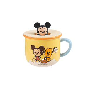 Mickey Minnie Tsum Tsum Ceramic <strong>Mug</strong> with 3D Silicone Lid Cute Cartoon Coffee Cup with Gift Box for Kids Milk Cup - Product Image 3