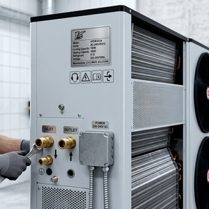 Pompe à <span class=keywords><strong>chaleur</strong></span> air-eau monobloc à haute efficacité avec réfrigérant R32, technologie EVI DC Inverter, contrôle automatique intelligent par WiFi pour le chauffage domestique - Product Image 5