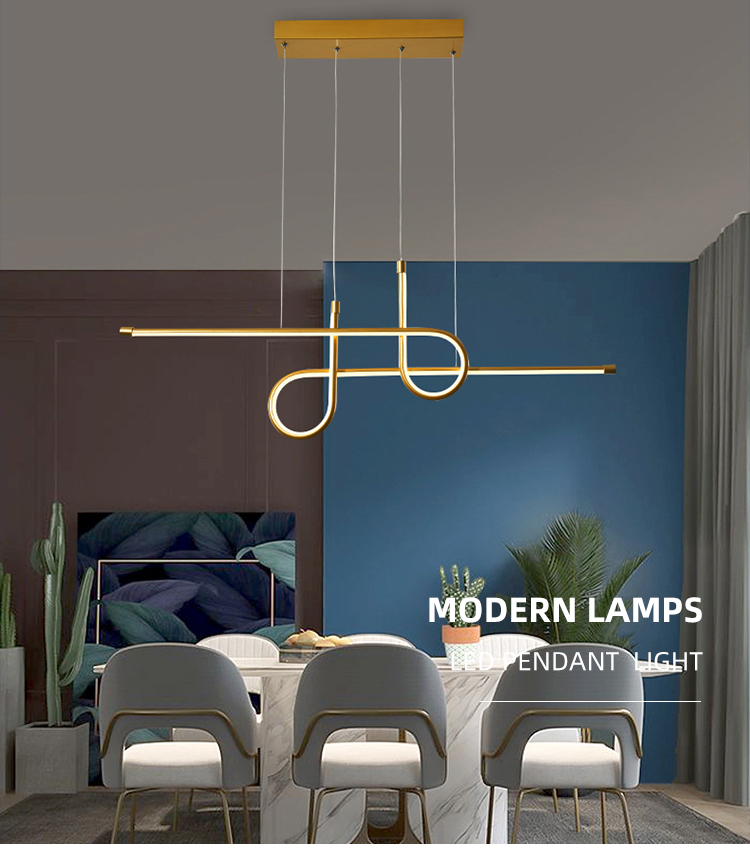 High Quality Gold Color Hotel Lighting Aluminum Suspension Modern Led Pendant Light For Hotel Rooms