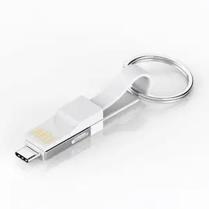 3 in 1 portachiavi magnetico Micro USB tipo-C cavo di ricarica dati per iPhone Android cavo magnetico portachiavi