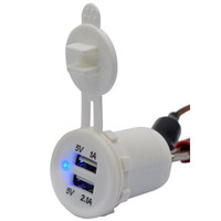 12V-24V maison voiture bateau Bus rénovation voiture blanche double chargeur USB 5V 3.1A puissance allume-cigare