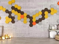 Panneaux acoustiques hexagonaux personnalisables, panneaux muraux décoratifs en mousse de fibre de verre, modernes, pour hôtels, industriels, ignifuges, classe haute performance