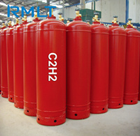 Bouteille de gaz acétylène pour soudage RMLT, usage industriel, vente en gros, haute pureté, ISO3807 ISO4706, 40L, 16 bars