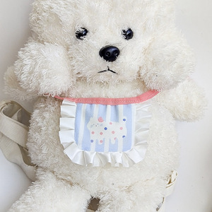 ผ้ากันเปื้อนสัตว์เลี้ยงสำหรับฤดูร้อน ผ้าเช็ดน้ำลายสำหรับแมวและสุนัข ทำจากผ้าโพลีเอสเตอร์ งานแฮนด์เมด ลายการ์ตูนน่ารัก พร้อมปกผ้าลูกไม้ - Product Image 4