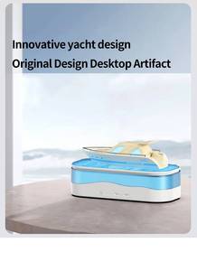 Innovative Yacht Design Humidifier Ultrasonic Plastic Tabletop With Simulated Waves And Touch Control 30dB Quiet Timing Function - Product Image 6