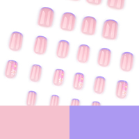 3927 charmant rose français coloré Floral Design Art acrylique presse sur les ongles ongles artificiels personnaliser