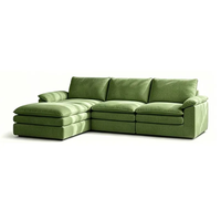 Canapé d'angle en tissu chenille moderne personnalisé, design minimaliste, canapé de salon