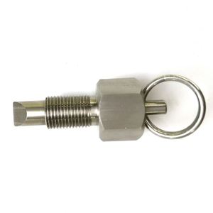 Custom CNC Machined Stainless Steel Auto-<b>Lock</b> Safety Plunger Pull Pin 10-32 <b>Thread</b> 14mm Length - Product Image 2