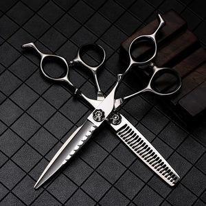 Professional Hairdressing Scissors 6 Inch 440C Stainless Steel Flat Thinning Shears For Salon Use - Product Image 1