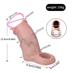 FAAK 7 Styles Silicone Liquide Gode Creux Pénis Masculin Agrandir Manchon Pour Hommes Retarder L'éjaculation Sex Toys Mâle Cock Cover Produit - Product Image 2