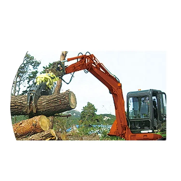 Yantai eddie hydraulic rotary wood grapple log grapple grab for excavator forest excavator machine