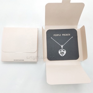 Boîtes pliantes de cartes pour femmes, en tissu de vernis et en papier Kraft <span class=keywords><strong>rose</strong></span>, ensembles de bijoux avec Logo personnalisé, expédition gratuite - Product Image 1