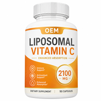 Capsules de Vitamine C pour Adultes OEM, 90 Comprimés, Haute Absorption, Complément Alimentaire, Soutien au Collagène, Renforcement de l'Immunité, Antioxydant