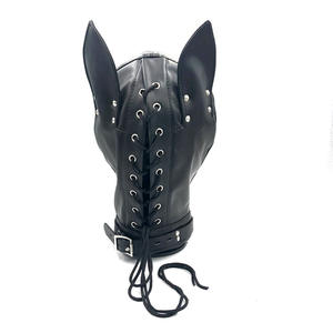 Venta caliente transfronteriza SM Sex Love Prop Juguetes sexuales de cuero Bondage Pullover Dog Head Cover Sex Gear para hombres y mujeres Face Shields - Product Image 5