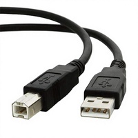 Kabel Data Transfer 24AWG USB 2.0 Tipe B Hitam 1m, Jalinan Tembaga Berlapis Timah, Selubung PVC, Pengisian Cepat, untuk Kamera dan Printer, Laris Terjual